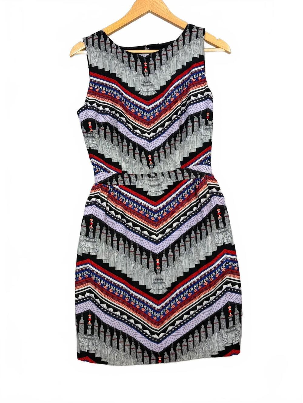 Mara Hoffman Open Back Geometric Print Sleeveless Shift Boho Dress Size 6